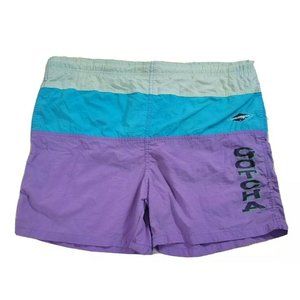 VINTAGE Gotcha Colorblock Men's 32 Swim Trunks Nylon Bathing Suit Shorts Lined